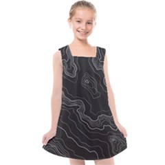 Black Topography Kids  Cross Back Dress by goljakoff