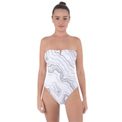 Topography Map Tie Back One Piece Swimsuit by goljakoff