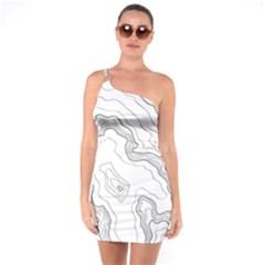 Topography Map One Soulder Bodycon Dress by goljakoff