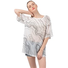 Topography Map Oversized Chiffon Top by goljakoff