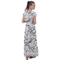 Black And White Grunge Abstract Print Flutter Sleeve Maxi Dress View2