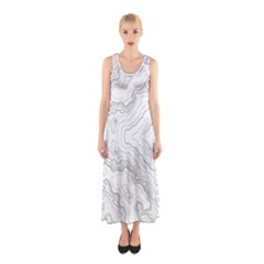 Topography Map Sleeveless Maxi Dress by goljakoff