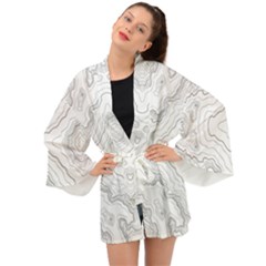 Topography Map Long Sleeve Kimono by goljakoff