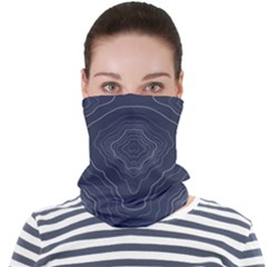 Blue Topography Face Seamless Bandana (adult) by goljakoff