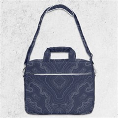 Blue Topography Macbook Pro Shoulder Laptop Bag  by goljakoff