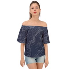 Topography Map Off Shoulder Short Sleeve Top by goljakoff