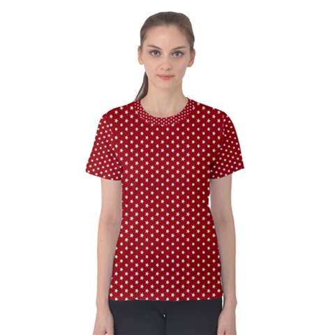 Stars Red Ink Women s Cotton Tee by goljakoff