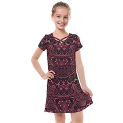 Burgundy Kids  Cross Web Dress by LW323