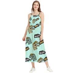 Hello Dino Boho Sleeveless Summer Dress by walala