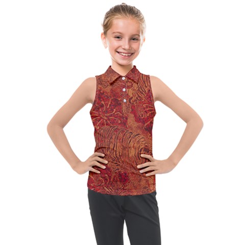 Animalprintfnl1 Kids  Sleeveless Polo Tee by PollyParadise