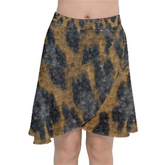 Animalprint Chiffon Wrap Front Skirt by PollyParadise