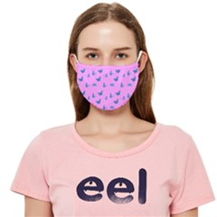 Blue Butterflies At Pastel Pink Color Background Cloth Face Mask (adult) by Casemiro