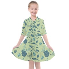 Folk Floral Pattern  Abstract Flowers Surface Design  Seamless Pattern Kids  All Frills Chiffon Dress by Eskimos