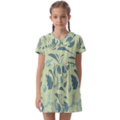 Folk Floral Pattern  Abstract Flowers Surface Design  Seamless Pattern Kids  Asymmetric Collar Dress by Eskimos