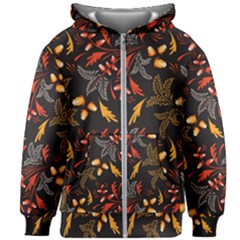 Folk Floral Pattern  Abstract Flowers Surface Design  Seamless Pattern Kids  Zipper Hoodie Without Drawstring by Eskimos