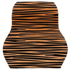 Tiger Stripes, Black And Orange, Asymmetric Lines, Wildlife Pattern Car Seat Back Cushion  by Casemiro