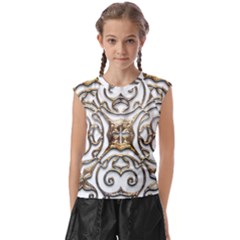 Gold Design Kids  Raglan Cap Sleeve Tee by LW323