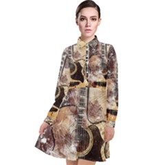 Guitar Long Sleeve Chiffon Shirt Dress by LW323