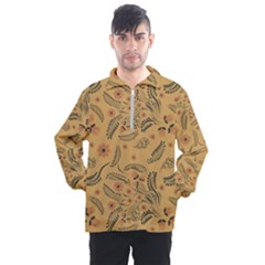 Folk Floral Pattern  Flowers Abstract Surface Design  Seamless Pattern Men s Half Zip Pullover by Eskimos