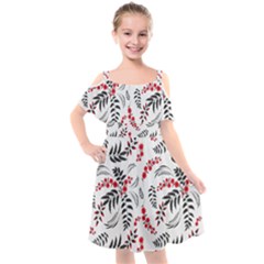 Folk Floral Pattern  Flowers Abstract Surface Design  Seamless Pattern Kids  Cut Out Shoulders Chiffon Dress by Eskimos