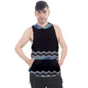 Blue Ocean Minimal Liquid Painting Men s Sleeveless Hoodie View1