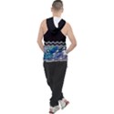 Blue Ocean Minimal Liquid Painting Men s Sleeveless Hoodie View2