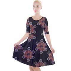 Metatron Cube Quarter Sleeve A-line Dress by gloriasanchez