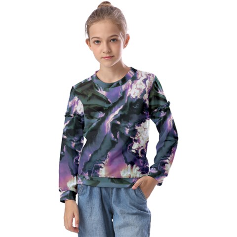 Abstract Wannabe Kids  Long Sleeve Tee With Frill  by MRNStudios