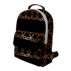 Pattern Geometric Gold Black Flap Pocket Backpack (large) by alllovelyideas