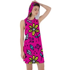 Flowers-flashy Racer Back Hoodie Dress by alllovelyideas