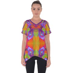 Glitch Futuristic Punk  Cut Out Side Drop Tee by gloriasanchez