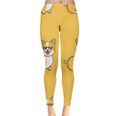 Corgi And Coffee Leggings  by Bigfootshirtshop