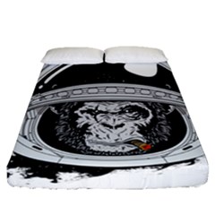 Spacemonkey Fitted Sheet (queen Size) by goljakoff