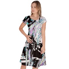 Digital Wave Classic Short Sleeve Dress by MRNStudios