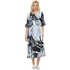 Digital Wave Double Cuff Midi Dress by MRNStudios