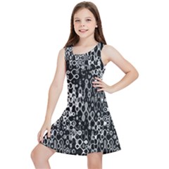 Black And White Modern Abstract Design Kids  Lightweight Sleeveless Dress by dflcprintsclothing