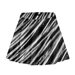 Galaxy Motion Black And White Print Mini Flare Skirt by dflcprintsclothing