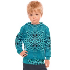 Blue Flowers So Decorative And In Perfect Harmony Kids  Hooded Pullover by pepitasart