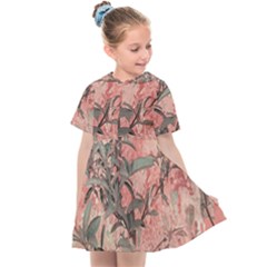 Botanic Grunge Motif Artwork Kids  Sailor Dress by dflcprintsclothing