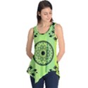 Green Grid Cute Flower Mandala Sleeveless Tunic View1