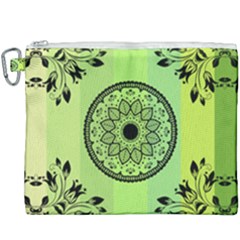 Green Grid Cute Flower Mandala Canvas Cosmetic Bag (xxxl) by Magicworlddreamarts1