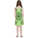 Green Grid Cute Flower Mandala Kids  Lightweight Sleeveless Dress View2