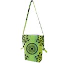 Green Grid Cute Flower Mandala Folding Shoulder Bag View1