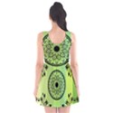 Green Grid Cute Flower Mandala Scoop Neck Skater Dress View2