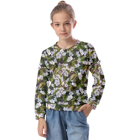 Blooming Garden Kids  Long Sleeve Tee With Frill  by SychEva