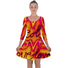  Graffiti Love Quarter Sleeve Skater Dress by essentialimage365