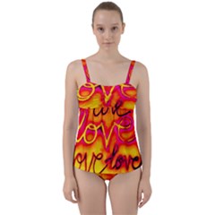  Graffiti Love Twist Front Tankini Set by essentialimage365