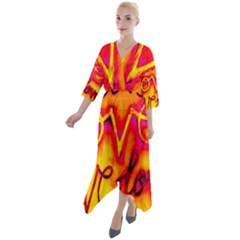  Graffiti Love Quarter Sleeve Wrap Front Maxi Dress by essentialimage365