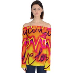  Graffiti Love Off Shoulder Long Sleeve Top by essentialimage365