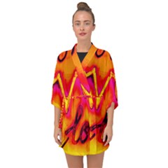  Graffiti Love Half Sleeve Chiffon Kimono by essentialimage365